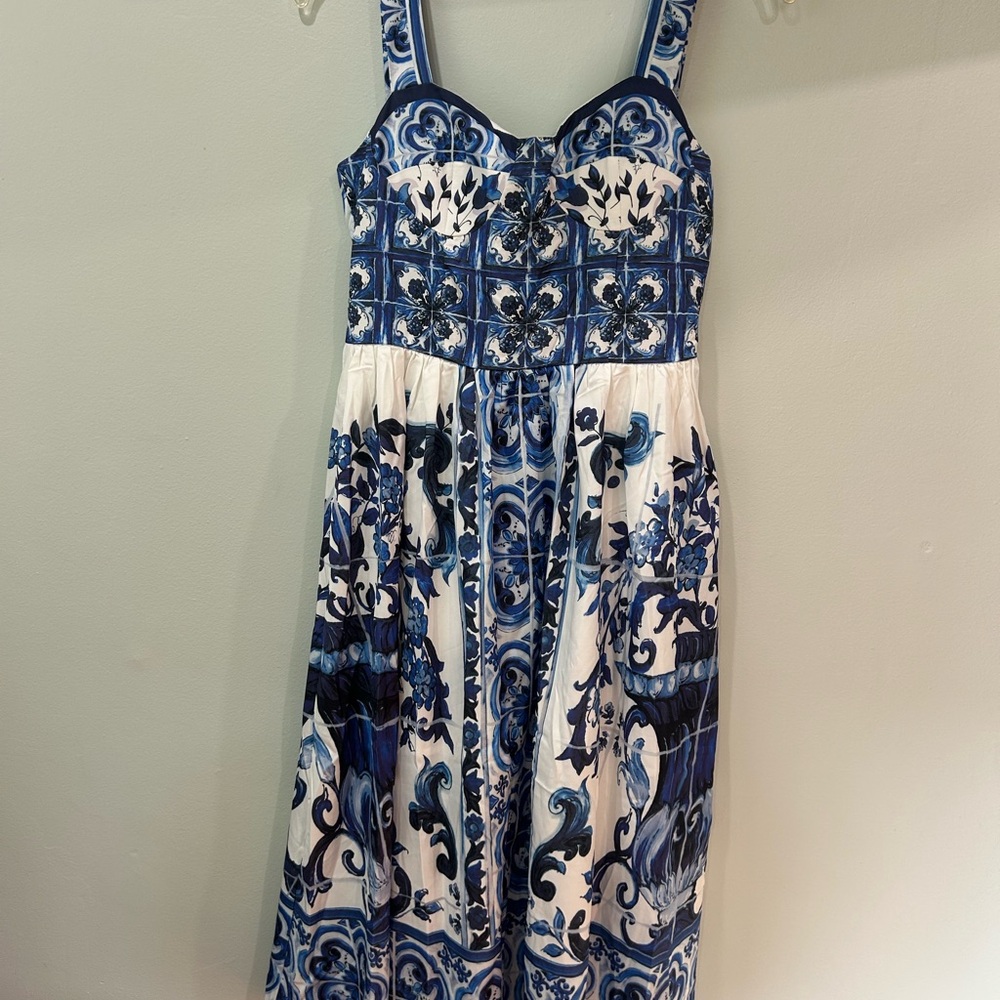 Rosella Blue and White Floral Dress
